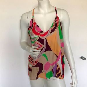 Tensione Made in Italy, printed top in S and M, spaghetti straps camisole.